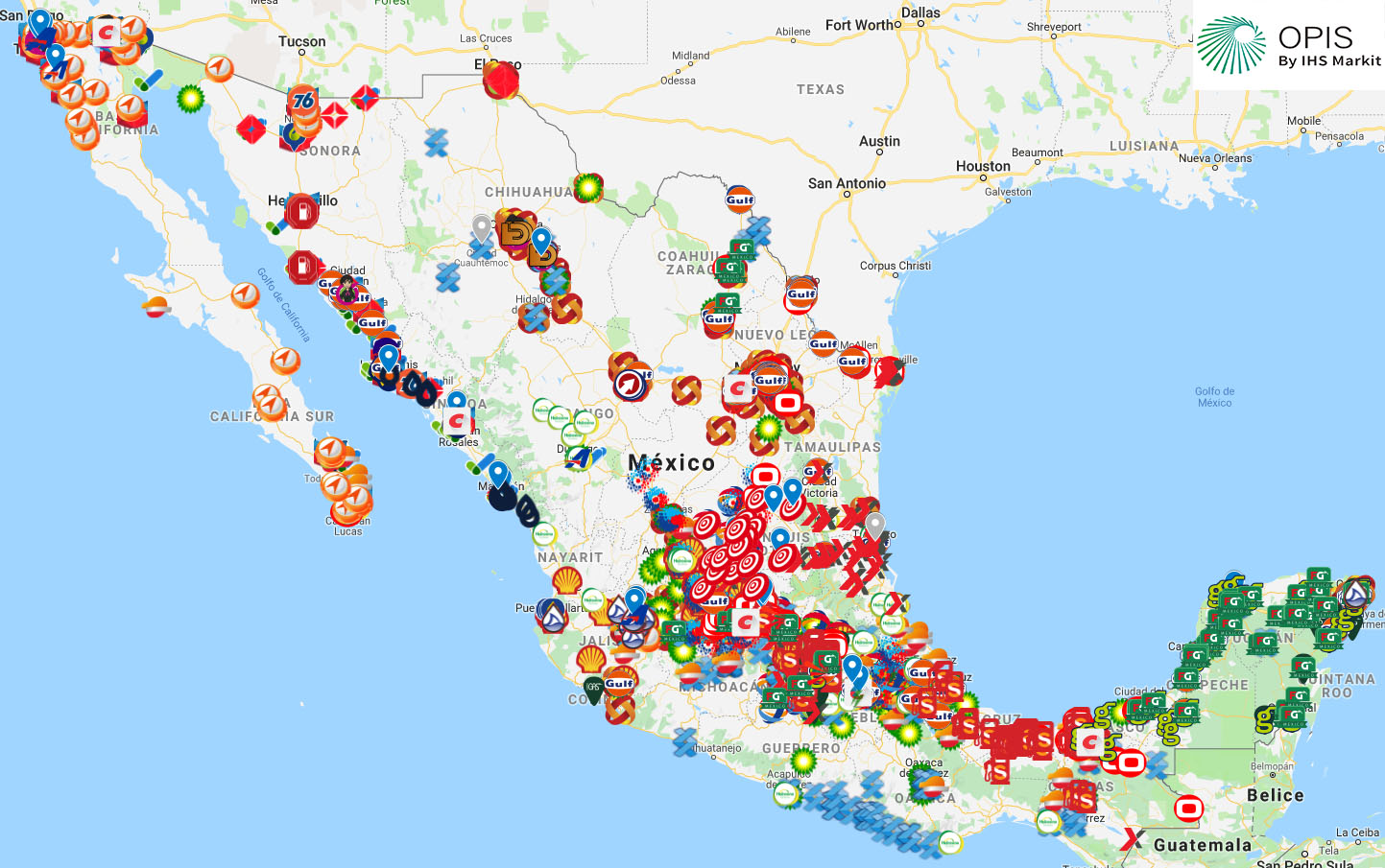 Mexico Retail Gasoline Station Map